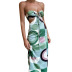 Hollow Waist Wrap Chest Printed Dress NSAFS106113