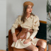Lapel Single-Breasted Stitching Shirt Dress NSXPF106151