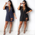 Solid Color Loose Strappy Ripped Dress NSCYF99475