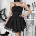 Goth Style Lace Stitching One-Word Neck Dress NSGYB99530