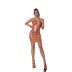 Contrast Color Pu Leather Hollow Tight Suspender Dress NSGHW106303