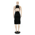 Solid Color Suspenders Halter Tight-Fitting Sleeveless Dress NSQMG106338