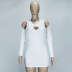 Long-Sleeved Hollow Slim Short Dress NSQMG106342