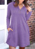Solid Color Buttoned Loose Long-Sleeved Dress NSYHY106389