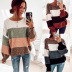Color Contrast Loose Pullover Sweater NSJXW106475