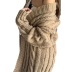 Solid Color Mid-Length Loose Twist Knit Cardigan NSJXW106476