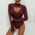 Solid Color Tight Hollow Long-Sleeved Jumpsuit NSYYF106532