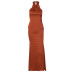 Solid Color Slim Sleeveless Backless Dress NSLJ106558