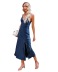Solid Color V-Neck Strap Split Dress NSHM106580
