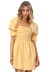 Square Neck Bubble Sleeve Short Dress NSHM106582
