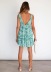 V-Neck Slim Print Sleeveless Short Dress NSHM106584