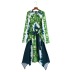 Positioning Print Long-Sleeved Knotted Dress NSXFL106604