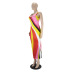 Printed Sleeveless Round Neck Tight-Fitting Dress NSQMG106784