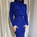 Commuting waist solid color long-sleeved dress nihaostyles wholesale clothes NSSYV106806
