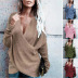 cross loose v neck knitted sweater nihaostyles wholesale clothes NSSYV106810