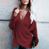 cross loose v neck knitted sweater nihaostyles wholesale clothes NSSYV106810