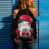 Christmas Santa Printed Long-Sleeved Hollow T-Shirt NSYHY106846