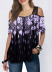 Floral Printed Short-Sleeved Off-Shoulder Lace Suspender T-Shirt NSYHY106885