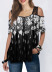 Floral Printed Short-Sleeved Off-Shoulder Lace Suspender T-Shirt NSYHY106885