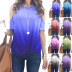 Gradient Color Round Neck Off-Shoulder Short-Sleeved T-Shirt NSYHY106887