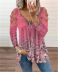 V-Neck Zipper Hollow Long-Sleeved Floral T-Shirt NSYHY106891