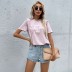 Pink Short-Sleeved Round Neck T-Shirt NSYYF107042