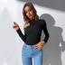 Black Long-Sleeved Hollow Tight Jumpsuit NSYYF107050