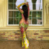 Leopard Print Waist Hollow Slim Dress NSLJ107068