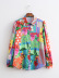 Long-Sleeved Satin Floral Print Shirt NSXFL107088