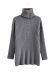 Gray Turtleneck Buttoned Long-Sleeved Sweater NSXFL107091