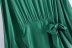 Green Silk Satin Texture Lantern Sleeved Knotted Dress NSXFL107101