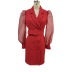 Waist Professional Wear Puff Sleeve Double Breasted Commuter Suit Dress NSGHW107157