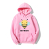 honey bee print long-sleeved fleece hoodie NSYAY109031