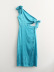 Jacquard Knotted One-Shoulder Dress NSXFL107184