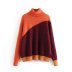 Mohair Knit High Neck Color Matching Sweater NSXFL107188