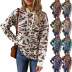 Hooded Knit Leopard Print Sweater NSYHY107474