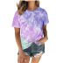 Short Sleeve Round Neck Tie-Dye Print T-Shirt NSYHY107494