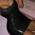 Sleeveless Imitation Leather Zipper Bodycon Dress NSLGY107532