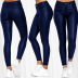 Pantalones ajustados de cuero de pu de color sólido de cintura alta NSLGY107536