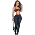 Sling Tube Top Strappy Pleated Trousers Set NSMX107609