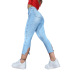 Plus Size High Waist Slim Slit Jeans NSGYY107758