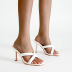 Square Toe Stiletto Heels Cross Sandals NSSO107767
