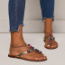 Color Rhinestone Metal Chain Flat Bottom Sandals NSSO107774
