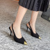 Color Matching Pointed Toe Hollow High-Heel Shoes NSSO107776