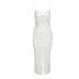 Sling Low-Cut Hollow Pleated Slim-Fit Split Dress NSJR107903