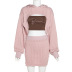 Solid Color Blouse Slim Waistcoat High Waist Bag Hip Skirt Three-Piece Set NSSS107954