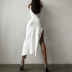 High Neck Sleeveless Slim-Fit Split Dress NSKFE108011