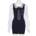 Lapel Long-Sleeved College Style Slim Dress NSSS108045