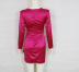 Long Sleeve V-Neck Hollow Dress NSCZ108133
