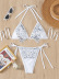 Sequined Hanging Decorations Lace-Up Split Bikini 2 Piece Set NSZO108194